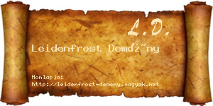 Leidenfrost Demény névjegykártya